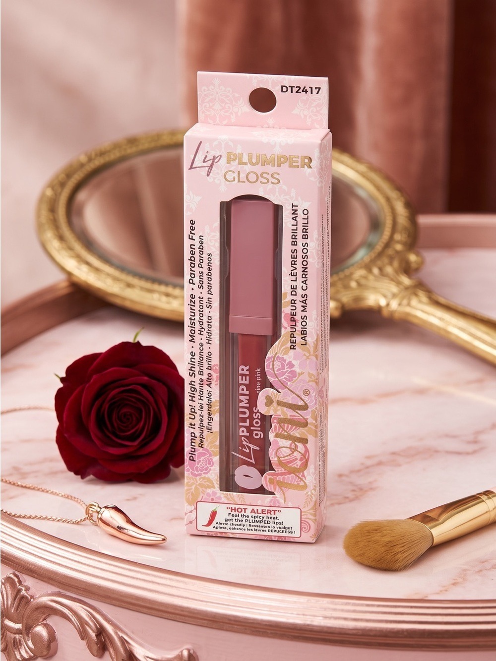 IONI Lip Plumper Gloss Tina Pink High Shine Moisturizing Lip Gloss New